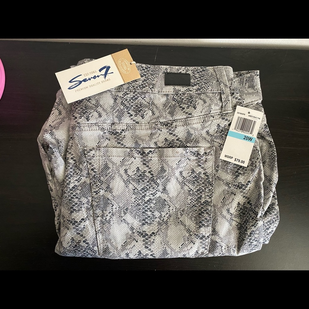 Plus Size Snakeskin Animal Print Stretch Skinny Jeans Size 20W
